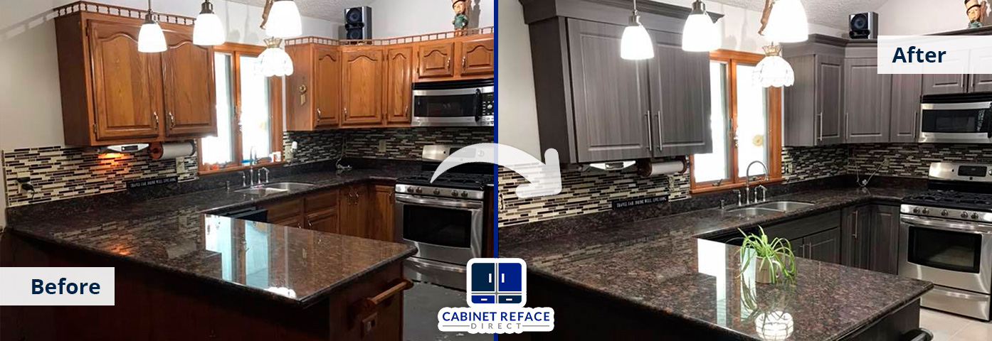 Lithia Cabinet Refacing Before and After With Wooden Cabinets Turning to White Modern Cabinets